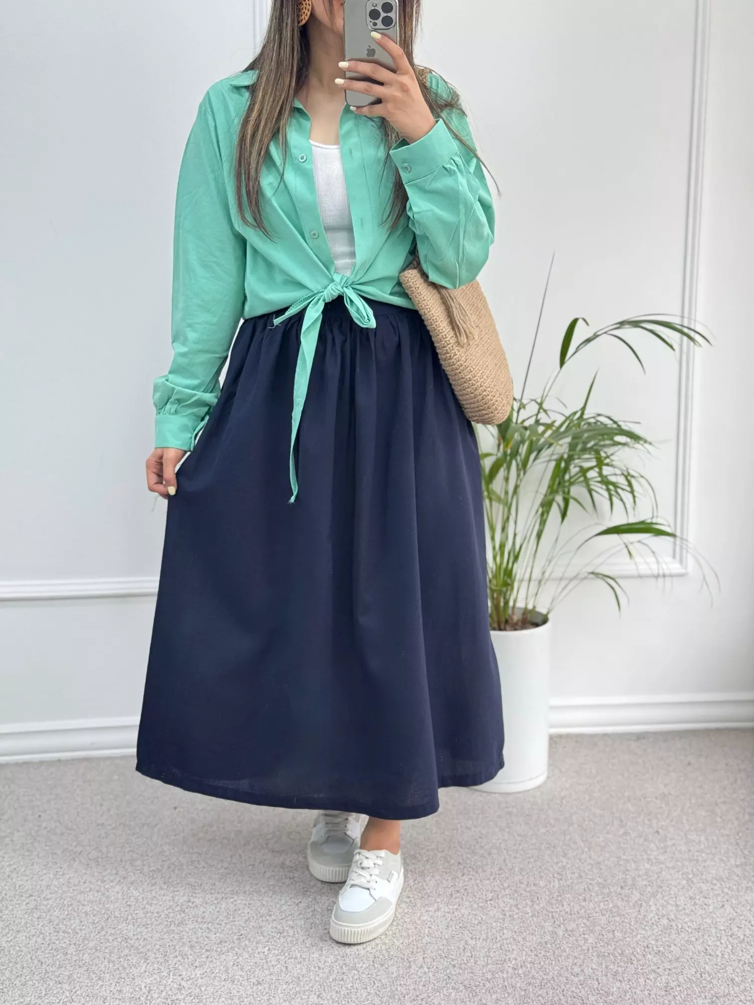 شومیز گره ای لینن آینور